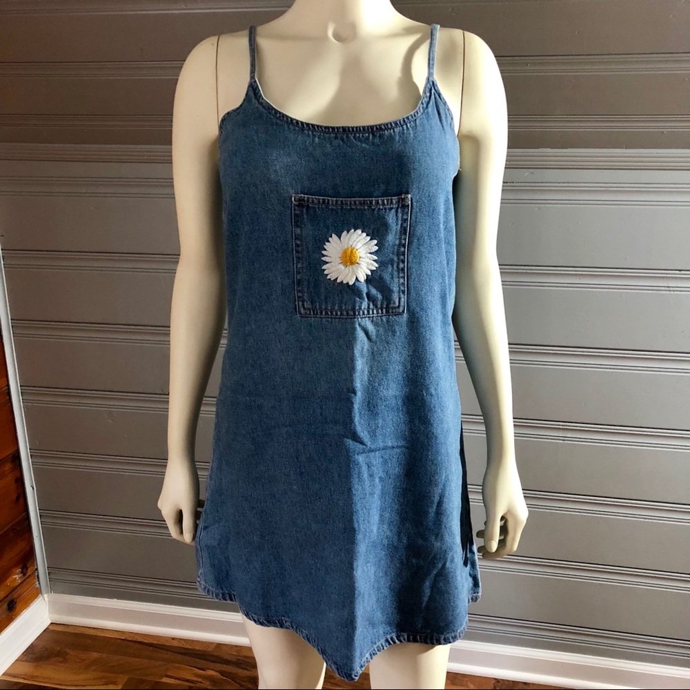 Vintage Jean Dress with Daisy.